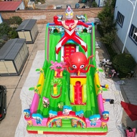 Château gonflable commercial à thème de film animé, grand format, en PVC, avec toboggan et zone de saut, prix usine