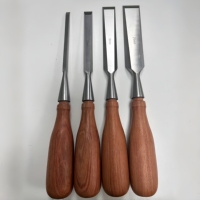 Ensemble de ciseaux à bois professionnels de qualité supérieure pour la sculpture sur bois, outils de haute dureté, manche en bois de séquoia, type 100CRV 750 (4 pièces)