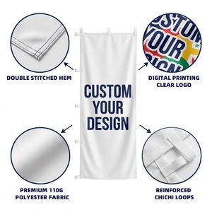 Bandera Publicitaria Vertical de Alta Calidad para Exteriores de 180x60cm, Bandera Nobori Personalizada de Poliéster con Logotipo Impreso - Product Image 2
