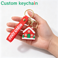 Porte-clés 3D en PVC, accessoires OEM, porte-clés de Noël, porte-clés personnalisés ODM, porte-clés en caoutchouc, breloques de sac, porte-clés en gros, décorations de festival