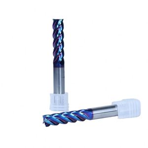 Fresa de Precisión de 65HRC y 4mm, Recubierta de Carburo con Nanométrico Azul, 65 Grados, ODM OEM, para Fresado de Alta Velocidad - Product Image 1