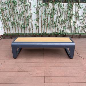 مقعد حديقة خارجي حديث كرسي حديقة خشبي مجلفن بدون مسند ظهر للأماكن العامة ومناطق الترفيه - Product Image 2