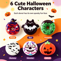Jouet Squishy Donut d'Halloween en PU à Remontée Lente, Jouet à Presser, Cadeau de Fête d'Halloween, Jouets Anti-Stress pour Enfants