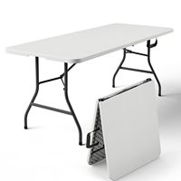 Table de salle à manger pliable et empilable en plastique durable et léger de 6 pieds et 8 pieds, fabriquée en Chine, idéale pour les événements et la restauration en extérieur