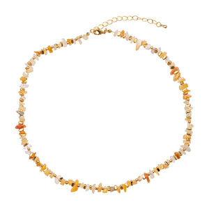Joyería de moda color amarillo púrpura gargantilla de piedra natural irregular ágata collar de cuentas de jade - Product Image 5