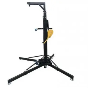 Hand-cranked thép cột cờ di động chiếu sáng đứng với bánh xe di động hiển thị giá treo thanh đứng Loa Giá - Product Image 5