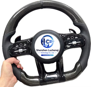 Volant <span class=keywords><strong>sport</strong></span> en carbone véritable avec fonction chauffante en option, compatible avec Mercedes C E G CLA AMG, restylage intérieur - Product Image 4