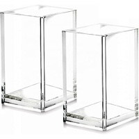 Paquete de 2 Portaplumas de Acrílico Transparente, Duradero e Impermeable, Accesorios de Escritorio, Organizador de Brochas de Maquillaje, para Oficina, Escuela y Hogar