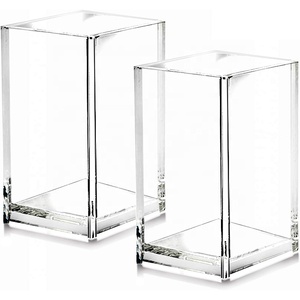 Paquete de 2 Portaplumas de Acrílico Transparente, Duradero e Impermeable, Accesorios de Escritorio, Organizador de Brochas de Maquillaje, para Oficina, Escuela y Hogar - Product Image 1