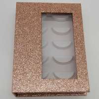 Boîte d'emballage pour faux cils en papier brillant avec strass et paillettes, personnalisable avec votre propre logo, vente en gros