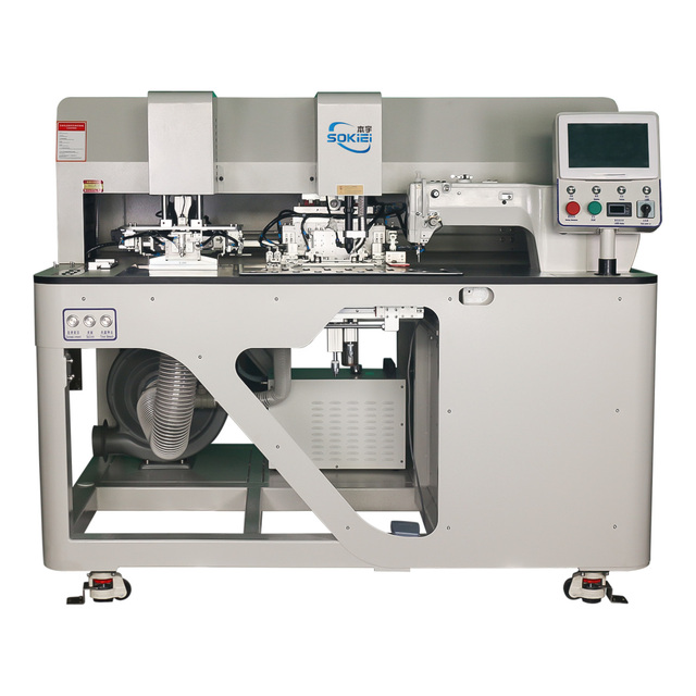 Industrial Sewing Machine Manufacturer's Programmable Automatic Laser Pocket Open Flat-Bed Single Needle Lock Stitch Motor Gear