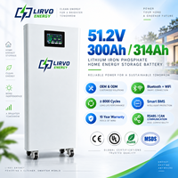 Batterie LiFePO4 LIRVO B2B 15 kWh 16 kWh 51,2 V 48 V 300 Ah 314 Ah pour système d'énergie solaire et stockage d'énergie domestique hors réseau
