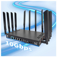 Router WiFi 7 BE19000 OpenWrt con 12 Antenas de Alta Ganancia, Red MESH para Todo el Hogar, Router Módem Inalámbrico de Alta Velocidad