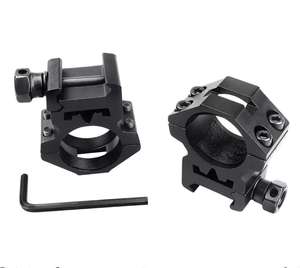 Anneaux de montage de lunette tactique classiques de 30 mm (25,4 mm, 1 pouce) à profil haut en alliage d'aluminium durable pour les sports de plein air - Product Image 1