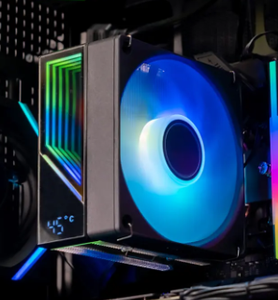 Enfriador de aire para CPU Jungle Leopard KF420 DGT, caja de ordenador negra/blanca ARGB, 4 tubos de calor, velocidad del ventilador 800-1800 RPM, ruido 20dBA - Product Image 4