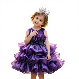 Nuovo Stile 2026 Abito Estivo da Principessa per Bambine in Tulle Lavorato all'Uncinetto, Design a Strati, Gonna Corta, Costume per Spettacoli - Product Image 4