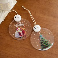 Pendentifs de Noël scandinaves lumineux, disques en acrylique, décorations d'arbre, suspensions décoratives, ambiance festive