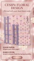 Carnet à spirale A4 américain grand format, motif dentelle de jardin, esthétique pastel mignonne, 100 feuilles, papier d'impression numérique, papeterie cadeau