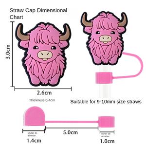 Oferta Especial: Nuevo Adorno Decorativo de Plástico Rosa con Diseño de Yak, Antipolvo, de 10mm, Universal para Fiestas - Product Image 2