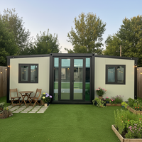 Maison conteneur en acier à panneaux sandwich isolés à double aile pliable, design contemporain, cabine modulaire résistante aux intempéries pour l'extérieur 1