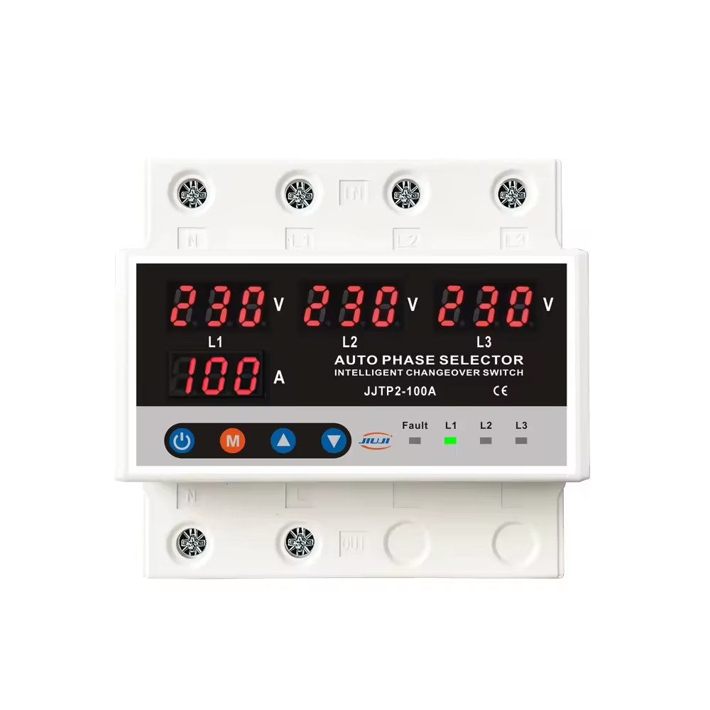 Jiuji <strong>440V</strong> JJTP2-63A Intelligent <strong>Changeover</strong> <strong>Switch</strong> Adjustable Voltage Protective Device Automatic Auto Phase Selector