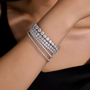 Bracciale Tennis Impilabile in Moissanite da <span class=keywords><strong>Uomo</strong></span>, <span class=keywords><strong>Argento</strong></span> Sterling <span class=keywords><strong>925</strong></span>, Colore D VVS1 Certificato GRA, Gioielli Hip Hop - Disponibilità Immediata USA - Product Image 6