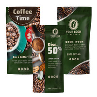 Sachets à fond plat personnalisés imprimés avec soufflet latéral 250g 340g 500g 1000g, sachets à café en plastique à fond plat avec valve