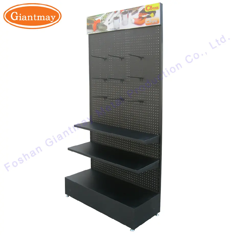 Rack Display Stand Multi Function Metal Pegboard Shelves Tools Storage Rack Accessories Display Stand With Hanging Hooks