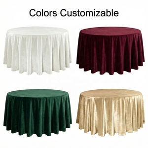 <span class=keywords><strong>Tovaglia</strong></span> Rotonda in Velluto Resistente al Fuoco e alle Macchie con Logo Personalizzato per Hotel 5 Stelle, Banchetti, Ristoranti e Catering - Product Image 2