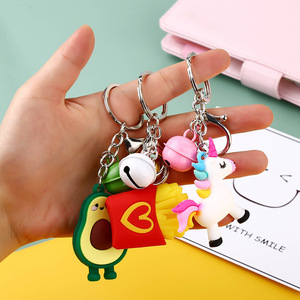 Creatividad Linda fruta comida personalizada 3D PVC llaveros para niños dibujos animados bolso encantador accesorios hombres y mujeres <span class=keywords><strong>coche</strong></span> llavero - Product Image 1