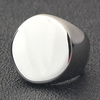 Bague Chevalière Étanche en Acier Inoxydable 304, Plaqué Or PVD 18K sous Vide, Logo Personnalisé Gravé au Laser, Cadeau pour Couple