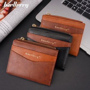 กระเป๋าสตางค์แบบสั้นสำหรับผู้ชาย Baellerry สีดำน้ำตาล ดีไซน์บล็อกสี ซิปปิด กระเป๋าหนังบางเฉียบ สำหรับใช้ในชีวิตประจำวัน - Product Image 4