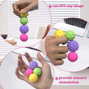 Bolas Magnéticas de Silicona, Juguetes Antiestrés para Adultos y <span class=keywords><strong>Adolescentes</strong></span>, 4 Piezas, Juguete Sensorial para Aliviar el Estrés, Autismo, TDAH, Ansiedad, Texturas Divertidas - Product Image 4