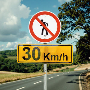 علامات السلامة على الطرق الصفراء على الطرق المرورية هي من من من من على نطاق واسع - Product Image 1