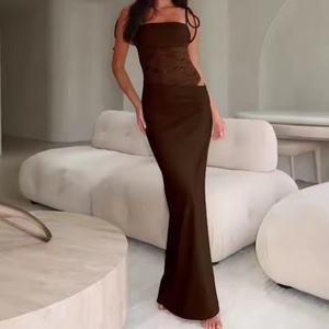 เดรสลูกไม้ลายดอกไม้คุณภาพสูงราคาพิเศษรุ่นใหม่ล่าสุด สายเดี่ยวแบบสปาเก็ตตี้ แขนกุด เปิดหลัง ทรงแม็กซี่ สำหรับงานกลางคืนสำหรับผู้หญิง - Product Image 6