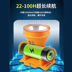 Linterna frontal de buceo recargable, impermeable, con luz LED brillante para uso en exteriores con soporte para trípode - Product Image 3