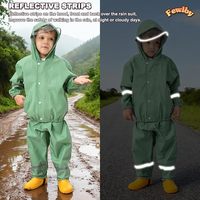 OEM Kinder Mädchen Jungen Wasserdichtes PU-gefüttertes Regenoutfit Set Jacke Hose Overall Winter Fleece Oberbekleidung Regenmantel