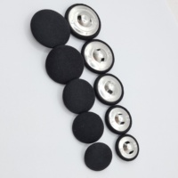 Kancing Baju Harga Pabrik Ready Stock Warna Putih dan Hitam Kancing Kain Berlapis Aluminium