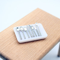 Accessoires pour maison de poupée, 8 pièces/ensemble, mini couteaux, fourchettes, cuillères, vaisselle occidentale, jouets miniatures, nourriture miniature, modèle de scène de restaurant