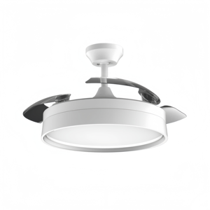 <b>Modern</b> LED <b>Ceiling</b> Fan <b>Light</b> DC Motor 3 Blades Remote Control Dimmable 3000K-6000K Downrod Mount Living Room White Metal 6-Speed - Product Image 2