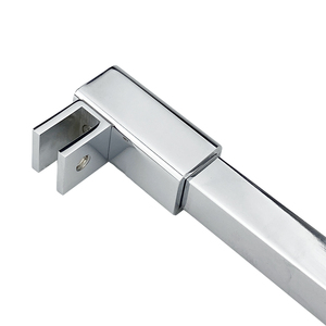 Stabilisateur de panneau mural carré en laiton à 0 degré pour porte de douche sans cadre, support de barre de douche - Product Image 2
