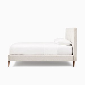 Cama Doble de Madera Sólida de Lujo Moderno MAEVE MV-WE-7 con Tapicería de Lino Beige para Dormitorio, Estilo Minimalista MV-WE-7 - Product Image 4