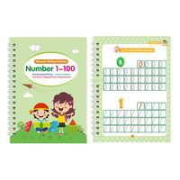 Cahier Magique Personnalisé pour Enfants, Réutilisable, pour la Calligraphie et l'Écriture, avec Sillons