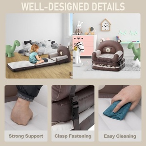 PVC <b>Inflatable</b> Kids Air <b>Sofa</b> Bed Mattress 73"Dx27.5"Wx19.5"H Toddler Flocked Couch Bed with Armrest - Product Image 3