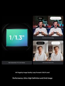 insta Link 2 pro / 2C Pro 4K AI Live Streaming Equipment , 1/2" Sensor, Noise-Cancelling <b>Mic</b>, Gesture Control for Pro Streaming - Product Image 4