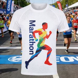 Camisetas de Running para Maratón al por Mayor, Camisetas Publicitarias con Impresión 3D, Camisetas de Poliéster con Logotipo Personalizado, Camisetas Blancas para Sublimación - Product Image 1