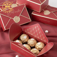 Enveloppe couleur chocolat pour mariage, Mini cadeau, enveloppe pour la mariée et le marié, Logo personnalisable, coffret pour bonbons de mariage, 50 pièces
