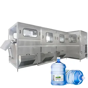 Automatic Recycle 5 Gallon Used Bottle Decapping PET Bottled Water Filling Sealing Labeling Machine