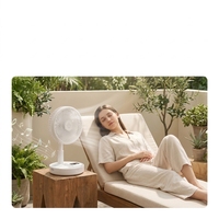 Ventilateur Électrique Portable Pliable avec Haut-Parleur, 4 Vitesses, Sans Fil, Rechargeable, pour Voiture et Bureau