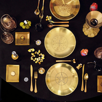 Nouveau chandelier en métal élégant pentagramme de lune triphasé en fer poli de 14cm pour la cérémonie de tarot et les environs de la méditation